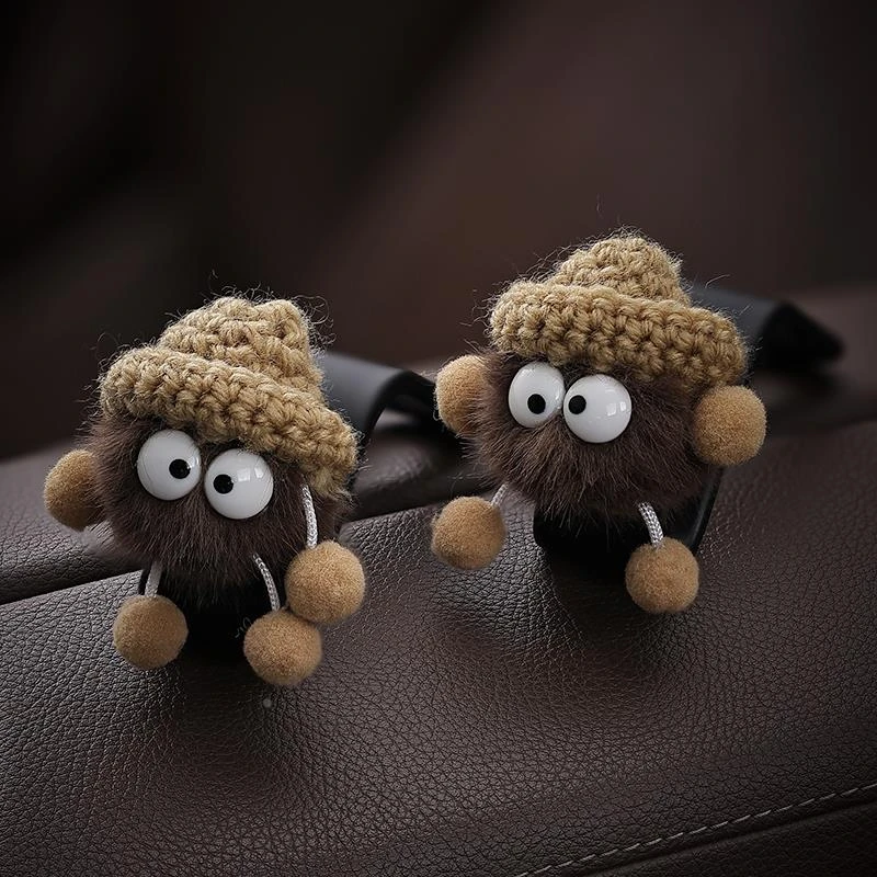 小煤球汽车挂钩车载多功能座椅置物小挂钩一对装车上装饰用品大全