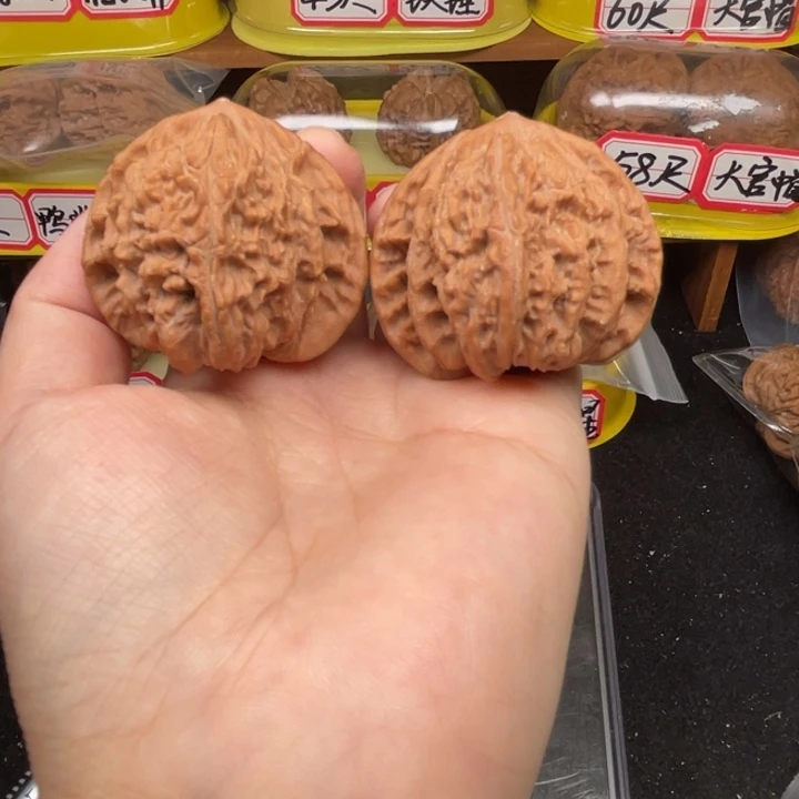 把件文玩核桃4号43尺野生马蹄全品无修红皮果