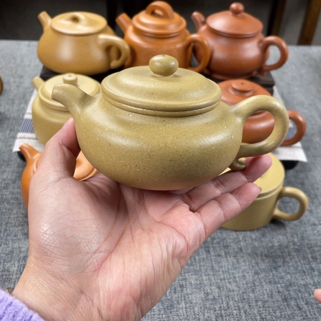 紫砂茶壶本绿仿古全手30目190