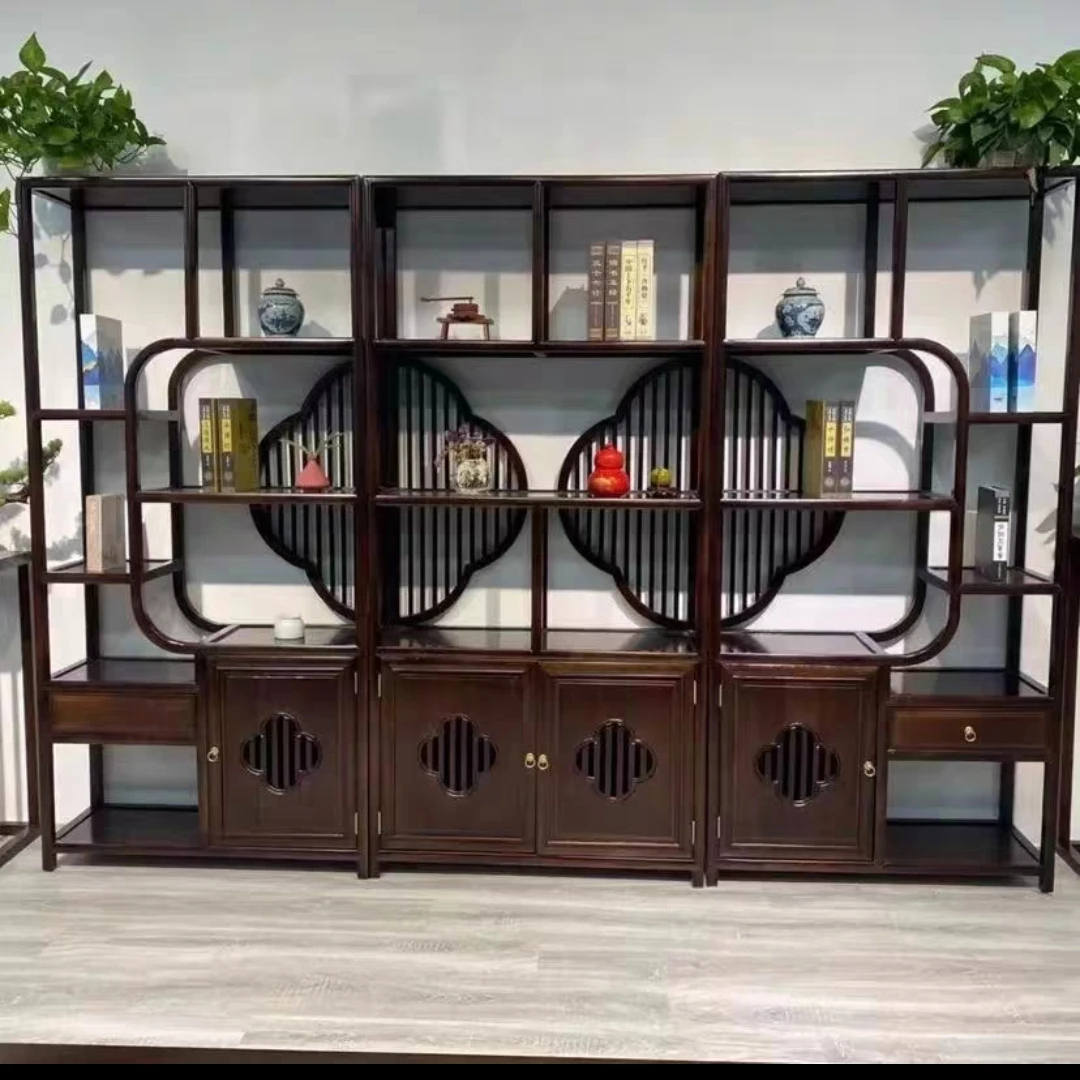 博古架实木中式多宝阁古董价茶叶价置物架书柜玄关展示柜多功能