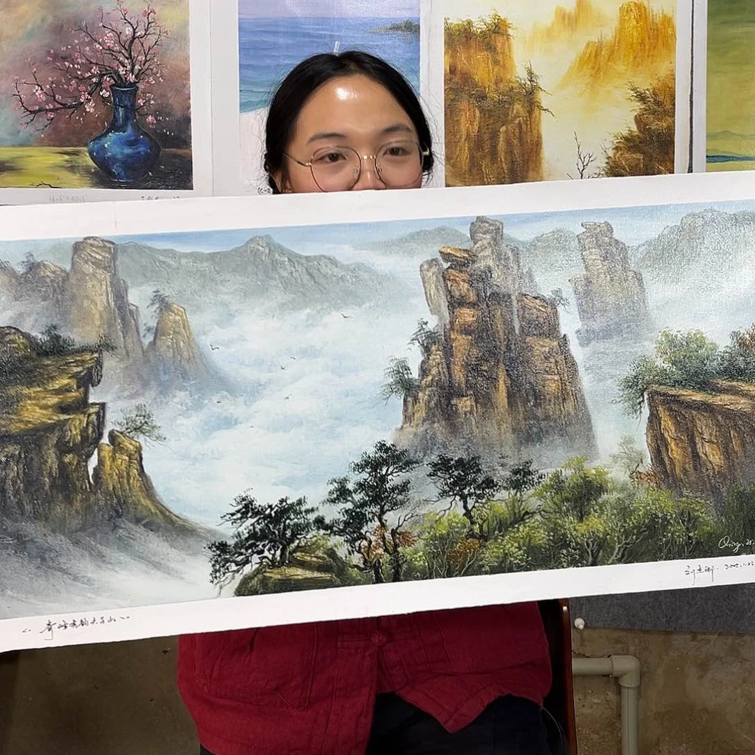 油画纯手绘国画山水画