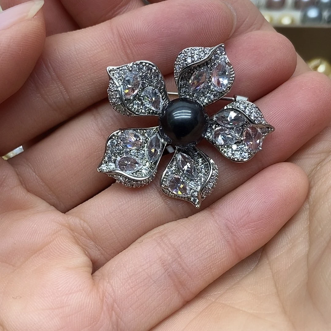 胸针海水珍珠合金