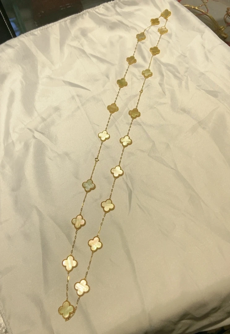 【玉素专属】18k金镶嵌金贝母二十花项链15mm 精美优雅宫廷风古风