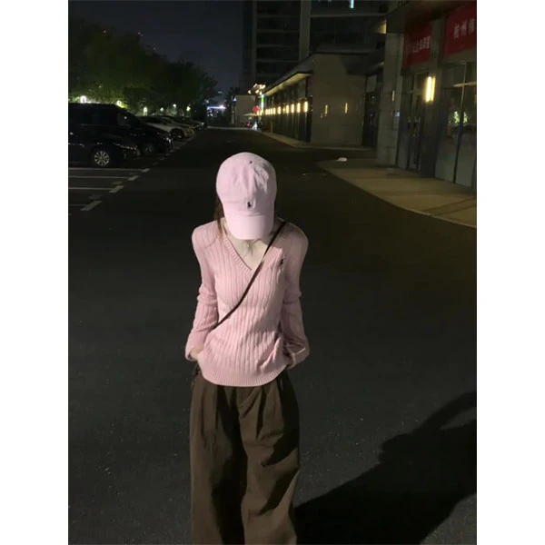 巨好看的早秋季套装2025新款韩系穿搭V领针织衫休闲裤两件套装女