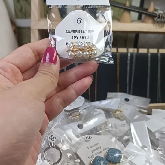 铜合金合金锆石珍珠耳钉优雅款6号