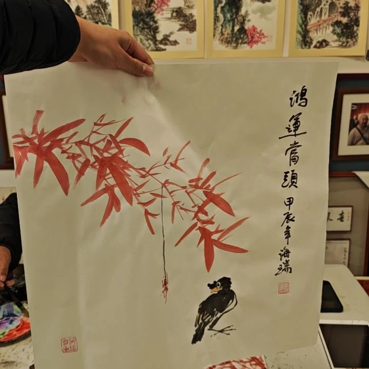 国画贾海瑞老师现场定制
