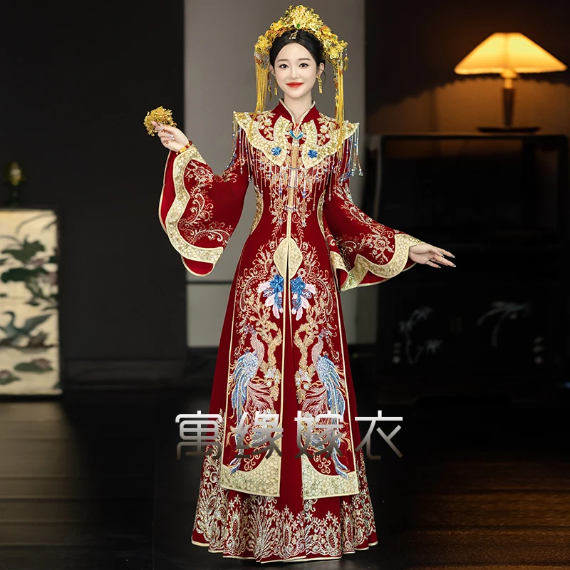 轻奢秀禾服新娘2025新款改良版结婚嫁衣中式大袖出阁礼服敬酒服女