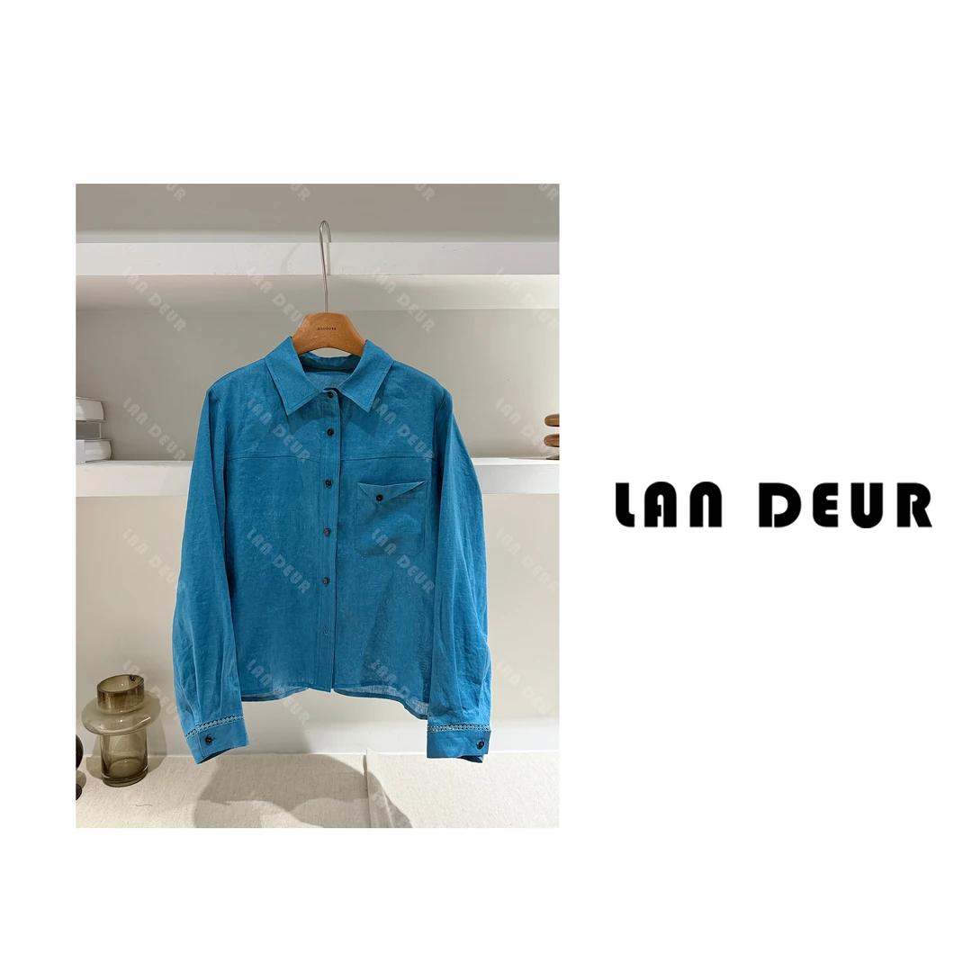 JIUJIU【蓝调栀晓】长袖蓝色时尚休闲百搭女士夏季潮流百搭防晒