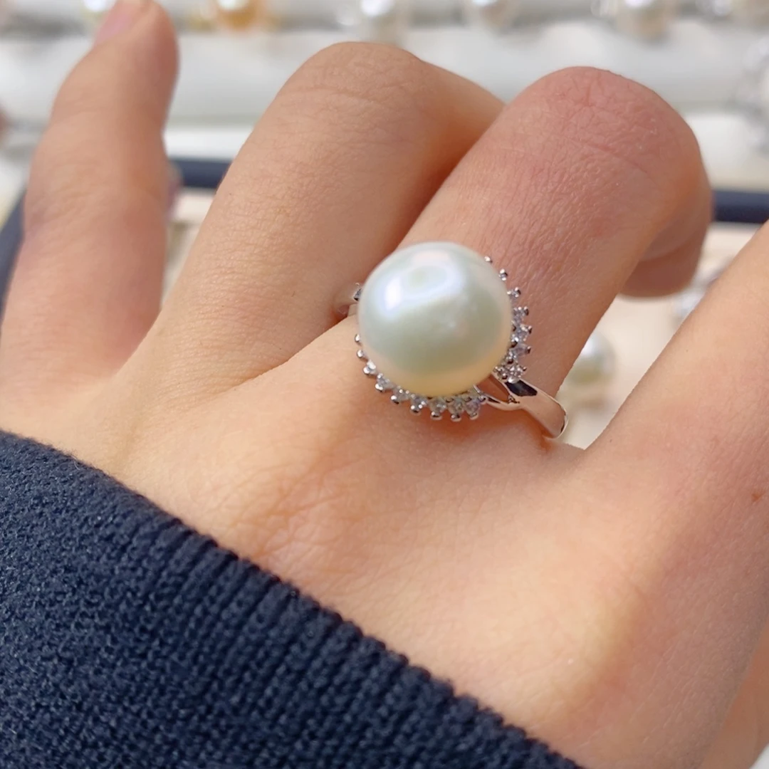 淡水珍珠戒指合金