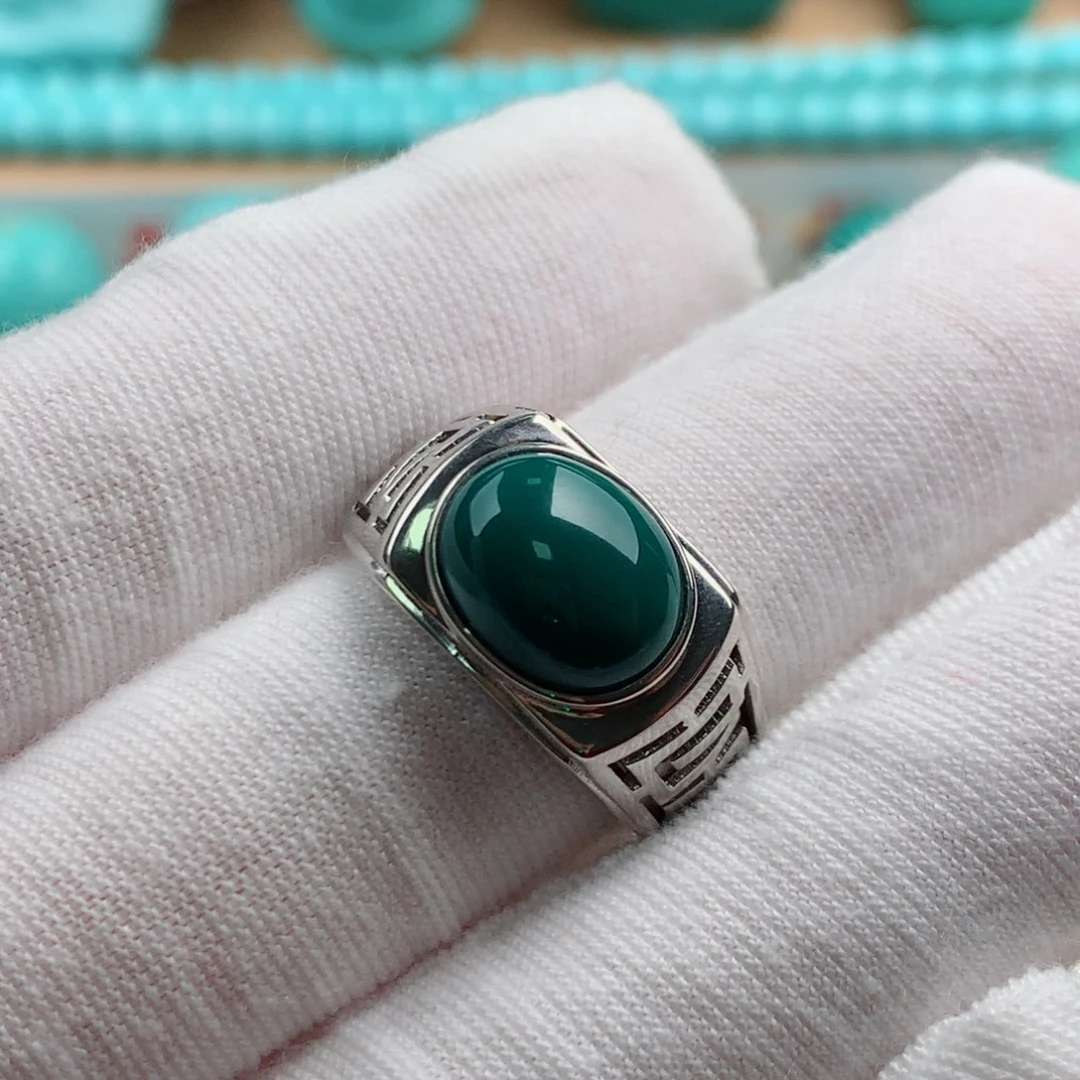 绿松石银S925镶嵌发饰