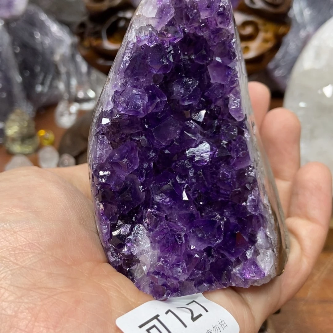 天然水晶摆件未镶嵌紫晶