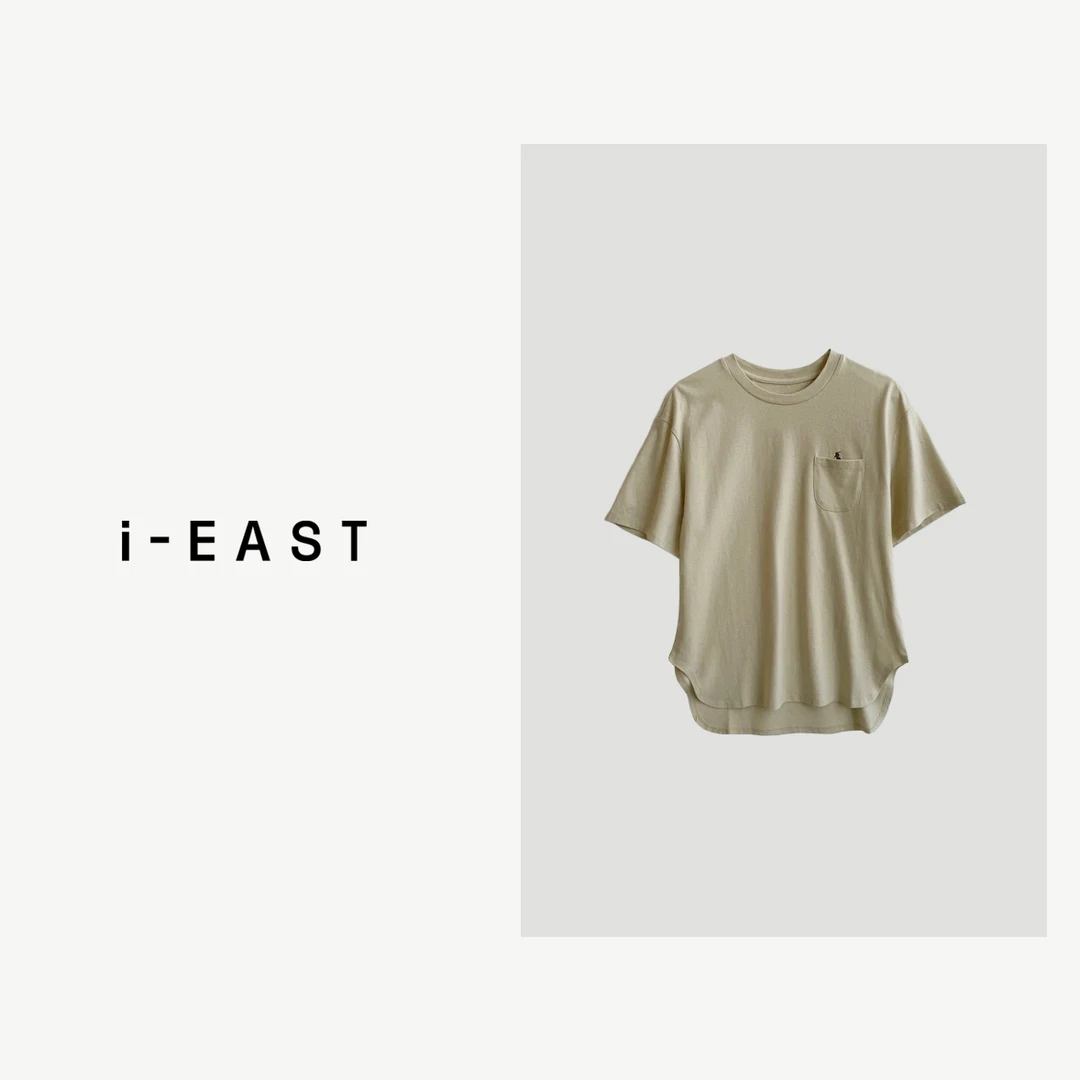 i-EAST 简约派~超百搭的口袋刺绣短T恤上衣-4C T12158