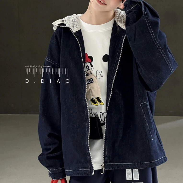 1173儿童蕾丝牛仔外套