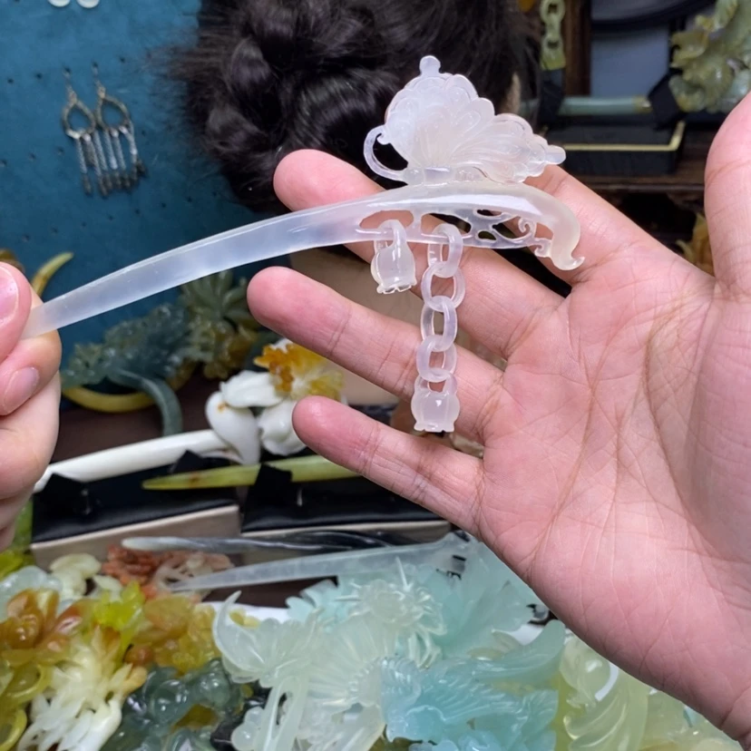 【闪购商品】岫玉未镶嵌发簪发簪盘发阳****！