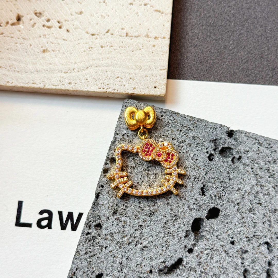 17051古法点钻KT猫咪吊坠