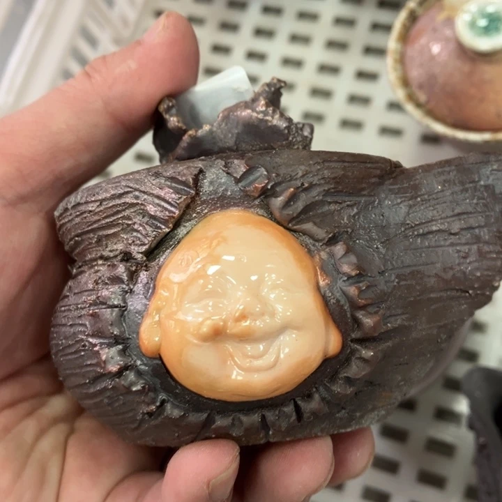 柴烧茶具茶杯大放漏