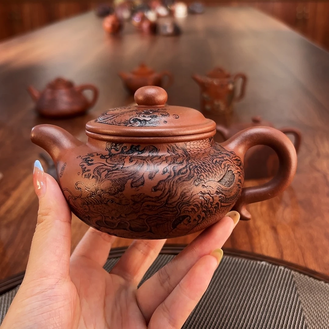 茶壶紫砂龙仿古壶