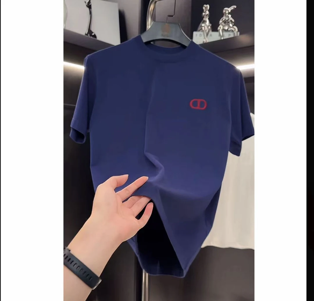 【真真85专属】Jujg立体刺绣CD夏季新款刺绣短袖休闲百时尚男女T恤