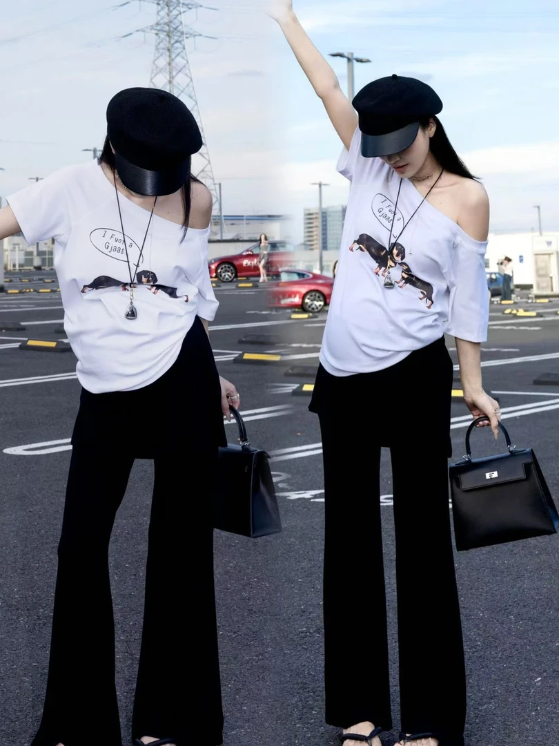 孕妇裤外穿春秋款假两件裤子显瘦微喇叭打底裤秋装休闲大码女长裤