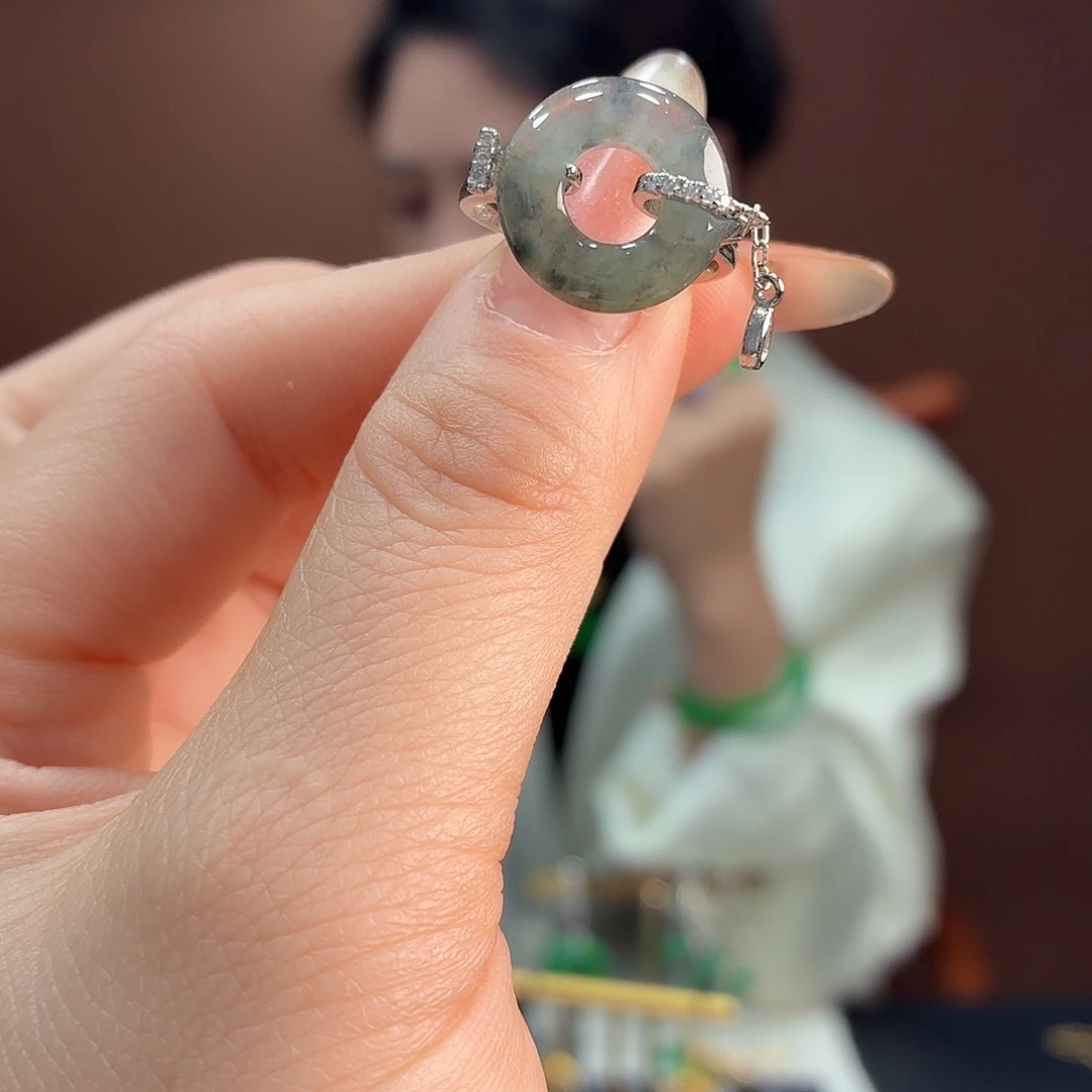 翡翠银S925镶嵌戒指