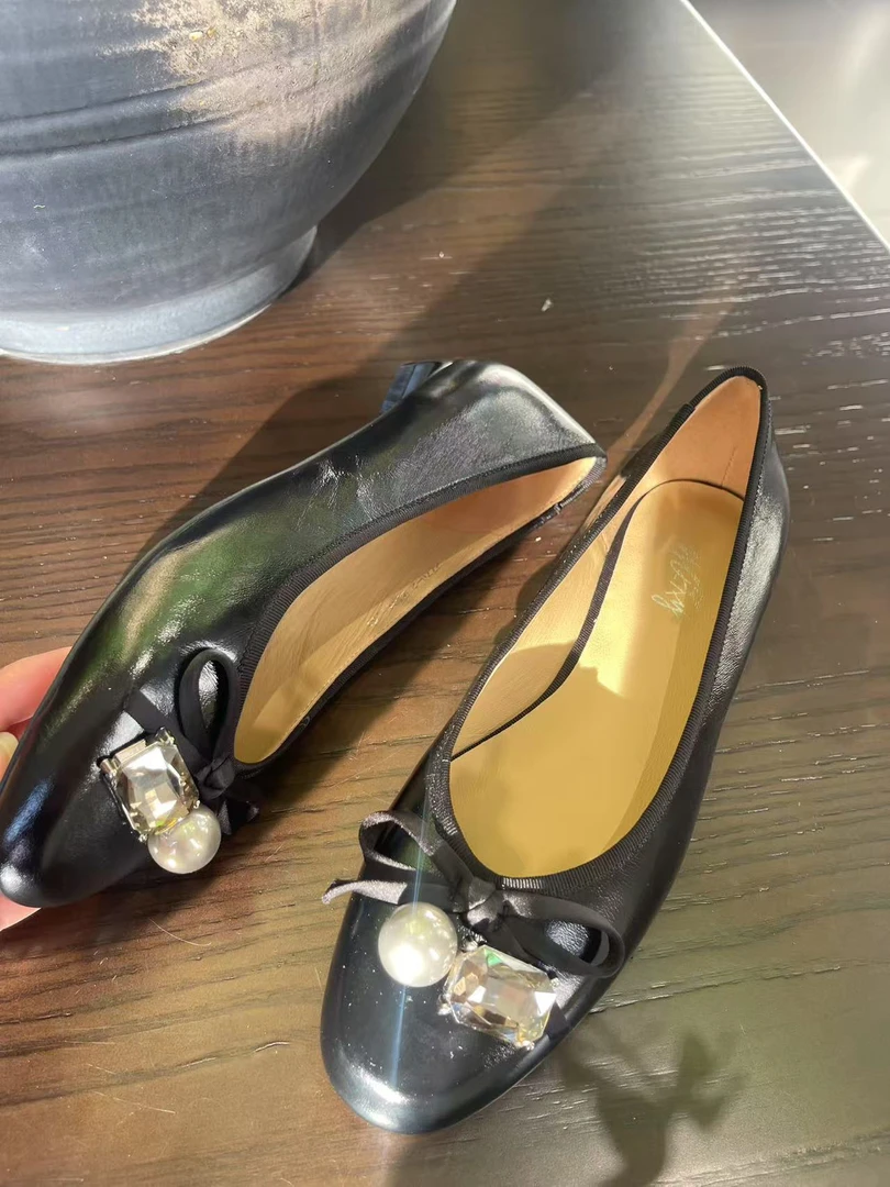 走路不累单鞋防滑薄款方头女鞋