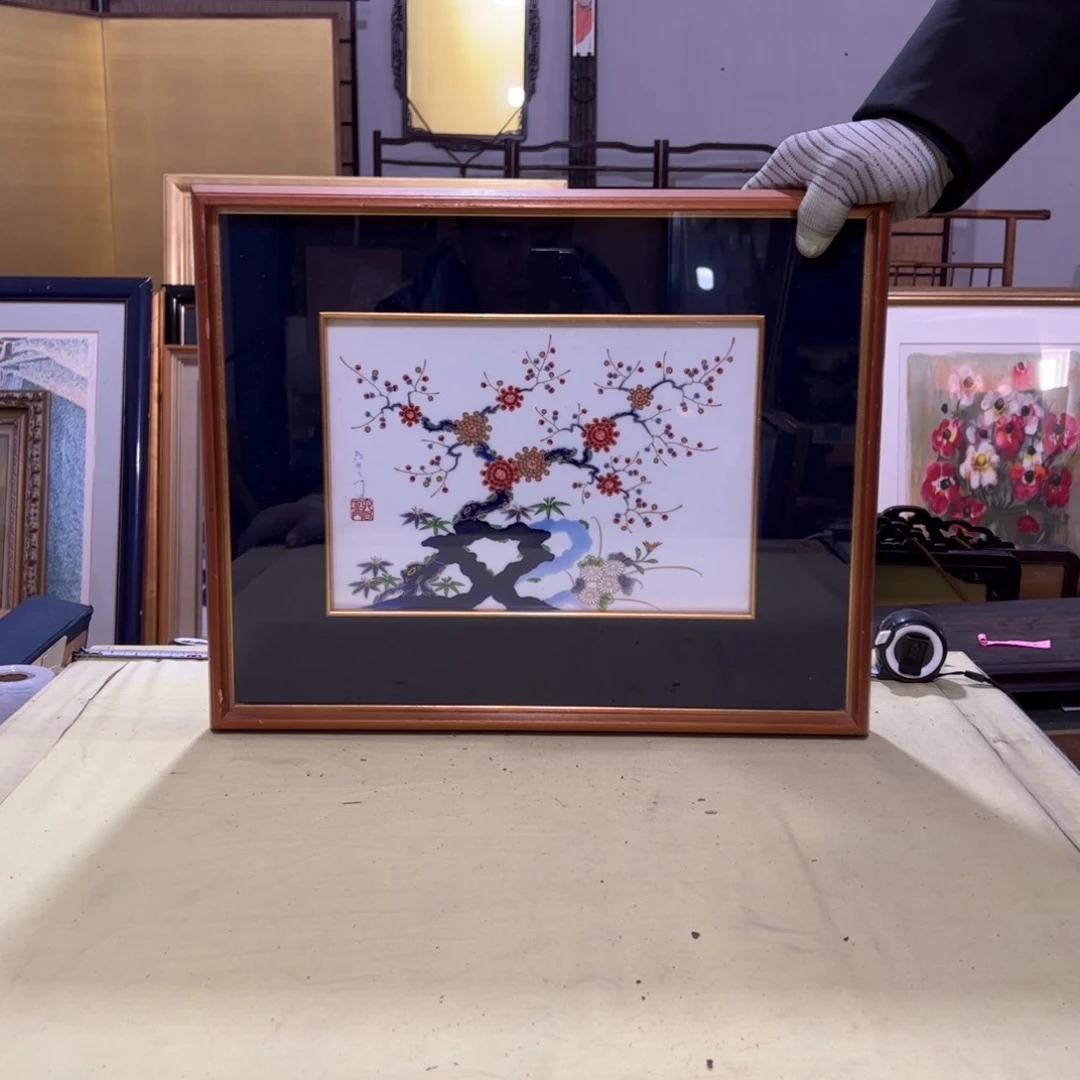 绘画小*屏风框画油画版画水墨山水画