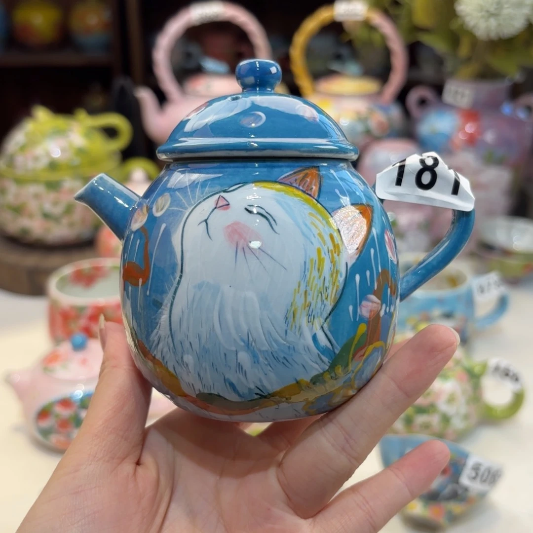 景德镇手绘高温釉下彩陶瓷茶具