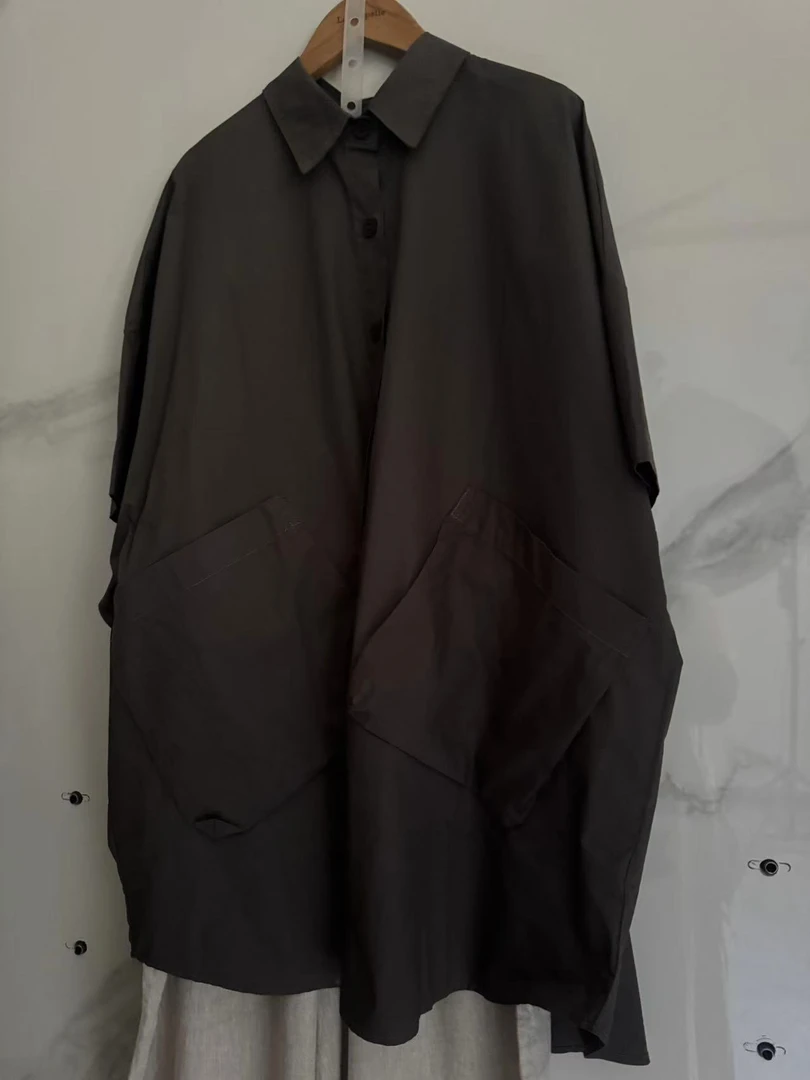 宽松棉布衬衣休闲简约均码气质