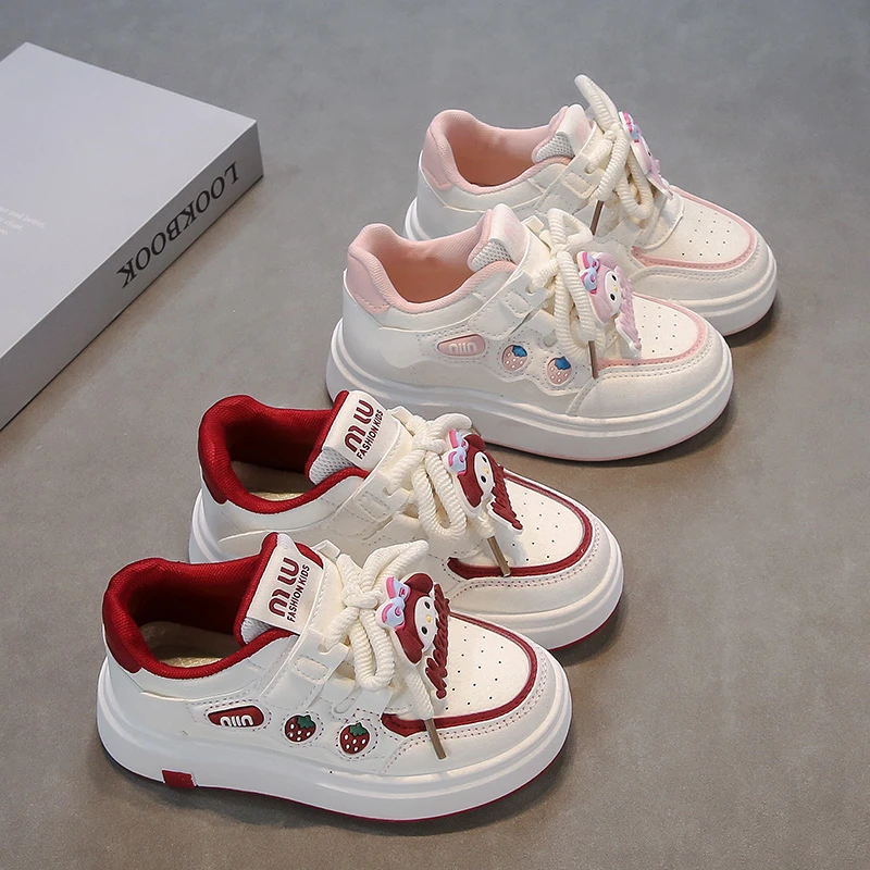 2025春秋爆款高颜值女童卡通板鞋中大童运动鞋儿童软底百搭小白鞋