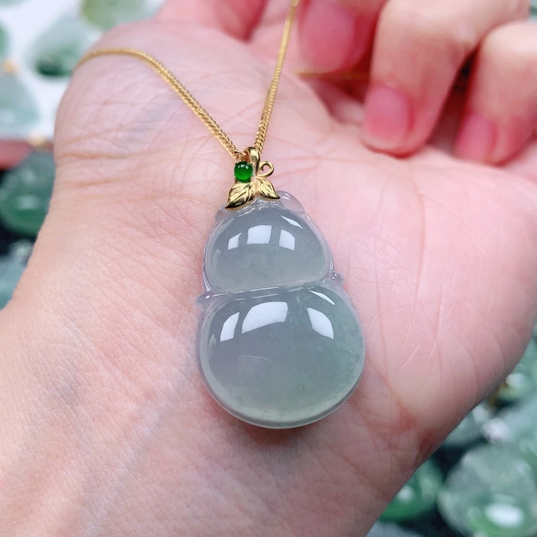 吊坠(不含链)18K金镶嵌翡翠