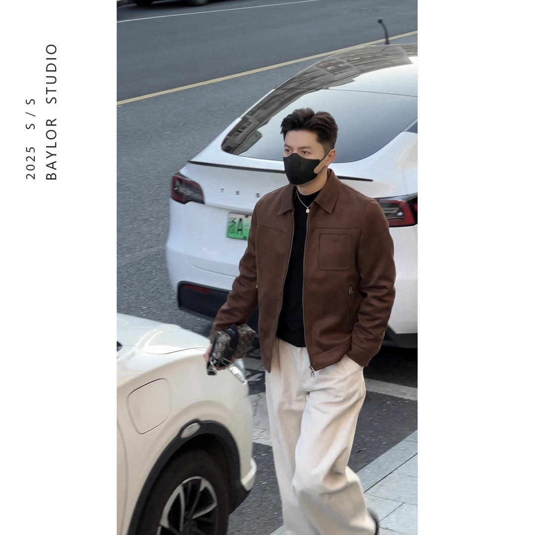 25冬季顶奢系列 优雅老钱风 麂皮绒防风 短款保暖羽绒服夹克外套