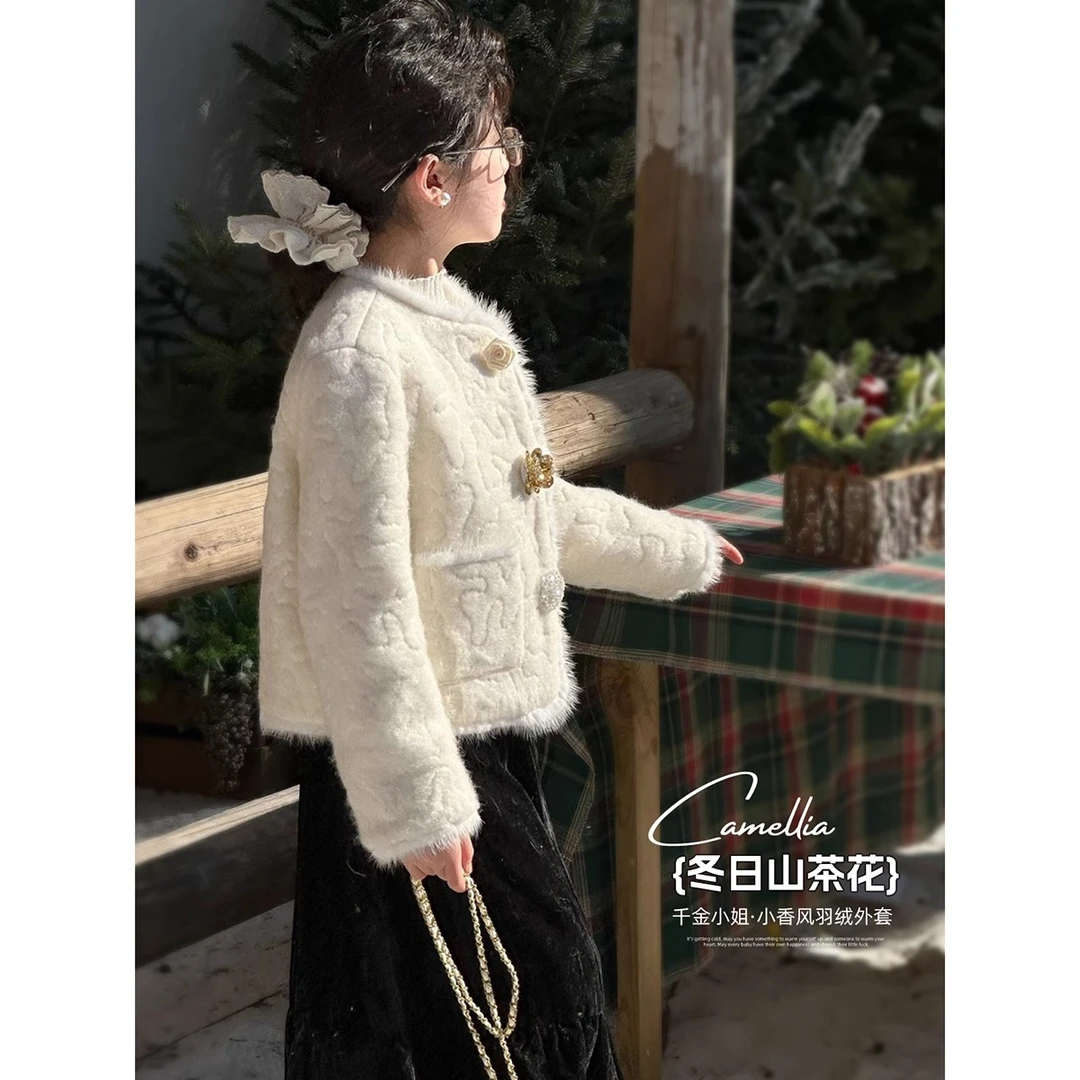 女童羽绒外套冬季新款儿童加厚短款中大童洋气高端新年装24121115