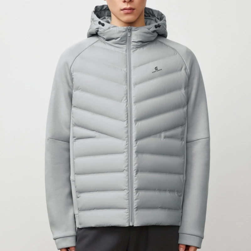 HY854剪标90白鸭绒轻薄款连帽舒适简约羽绒服男