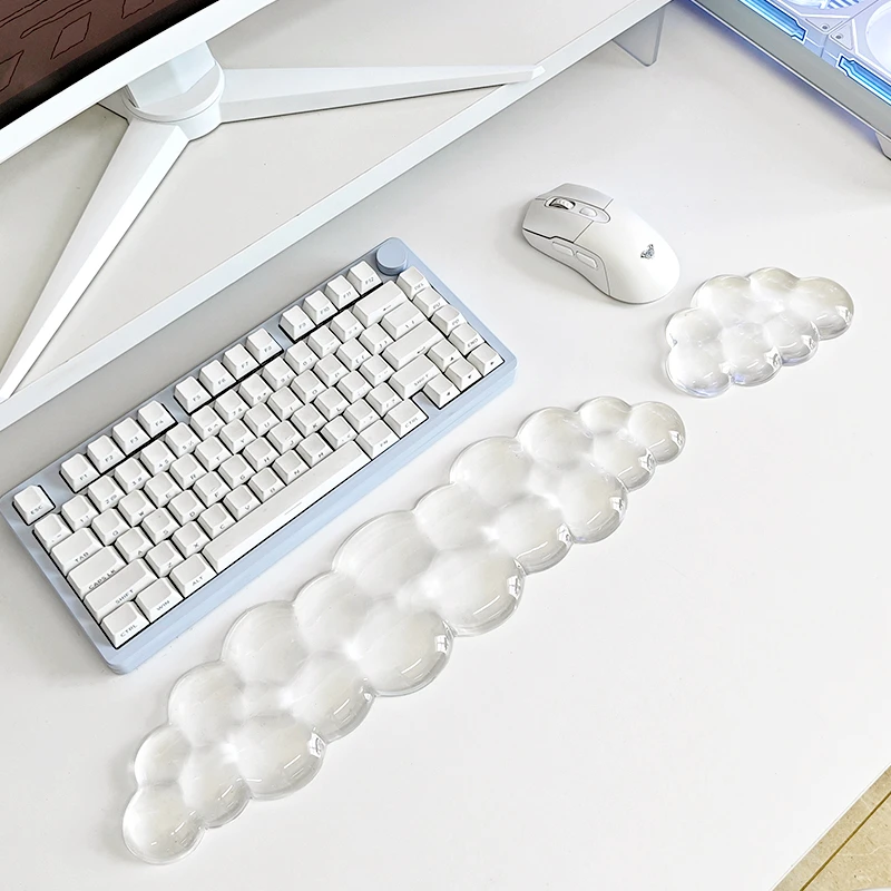 果冻云朵键盘手托高颜值透明硅胶护腕垫办公室鼠标垫腕托手腕垫子