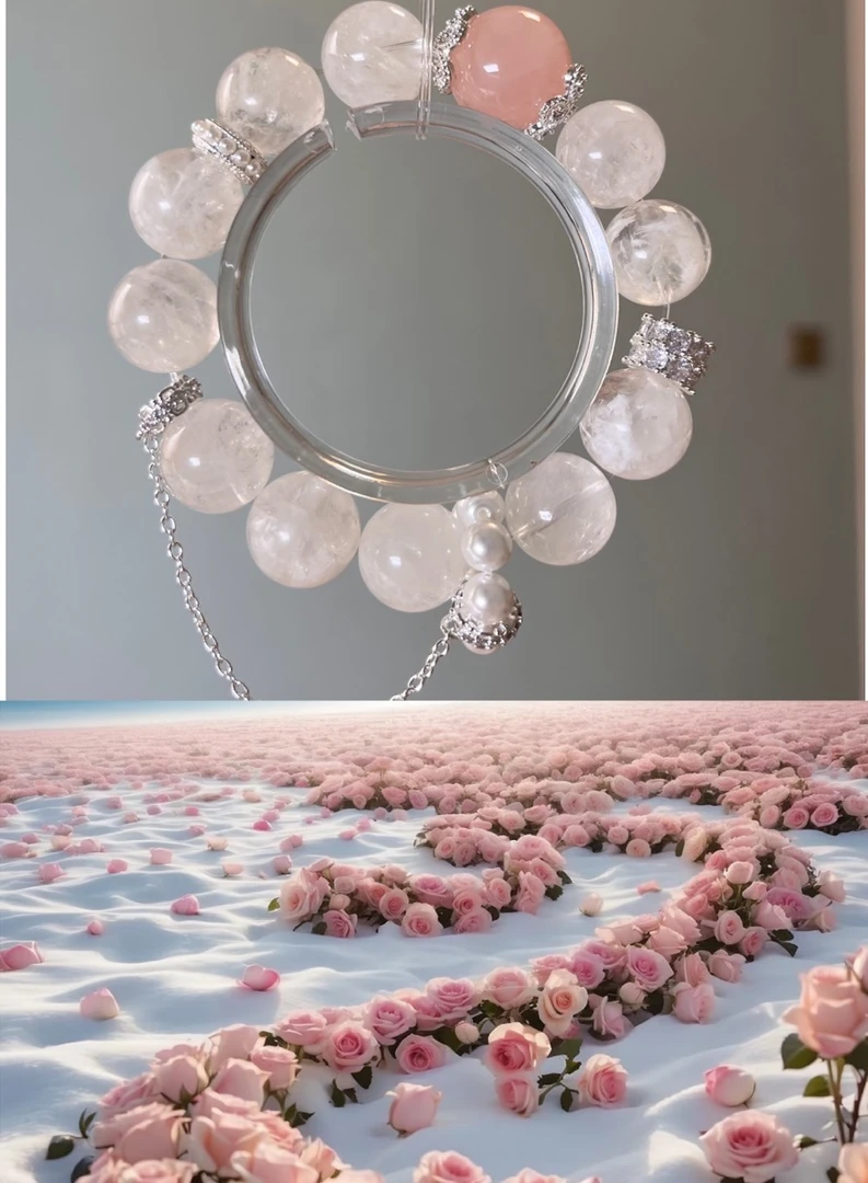 “玫瑰坠入雪海，浪漫至死不渝”白雪花幽灵 橘粉 卡14-16