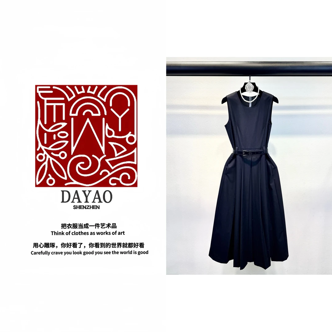 「DAYAO」名媛时尚气质百搭黑色高级感连衣裙轻奢高端女装WYS25169