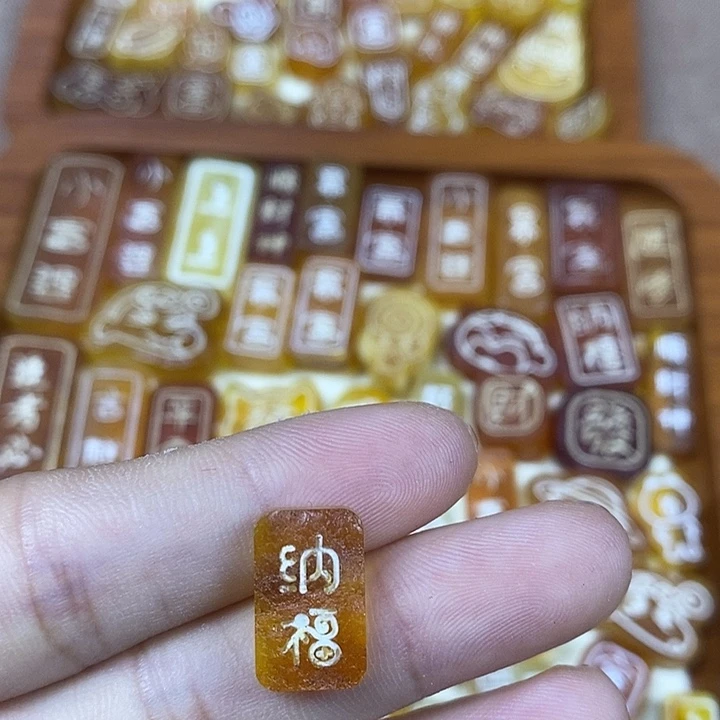༄***兔吊坠橄榄核原皮纳福