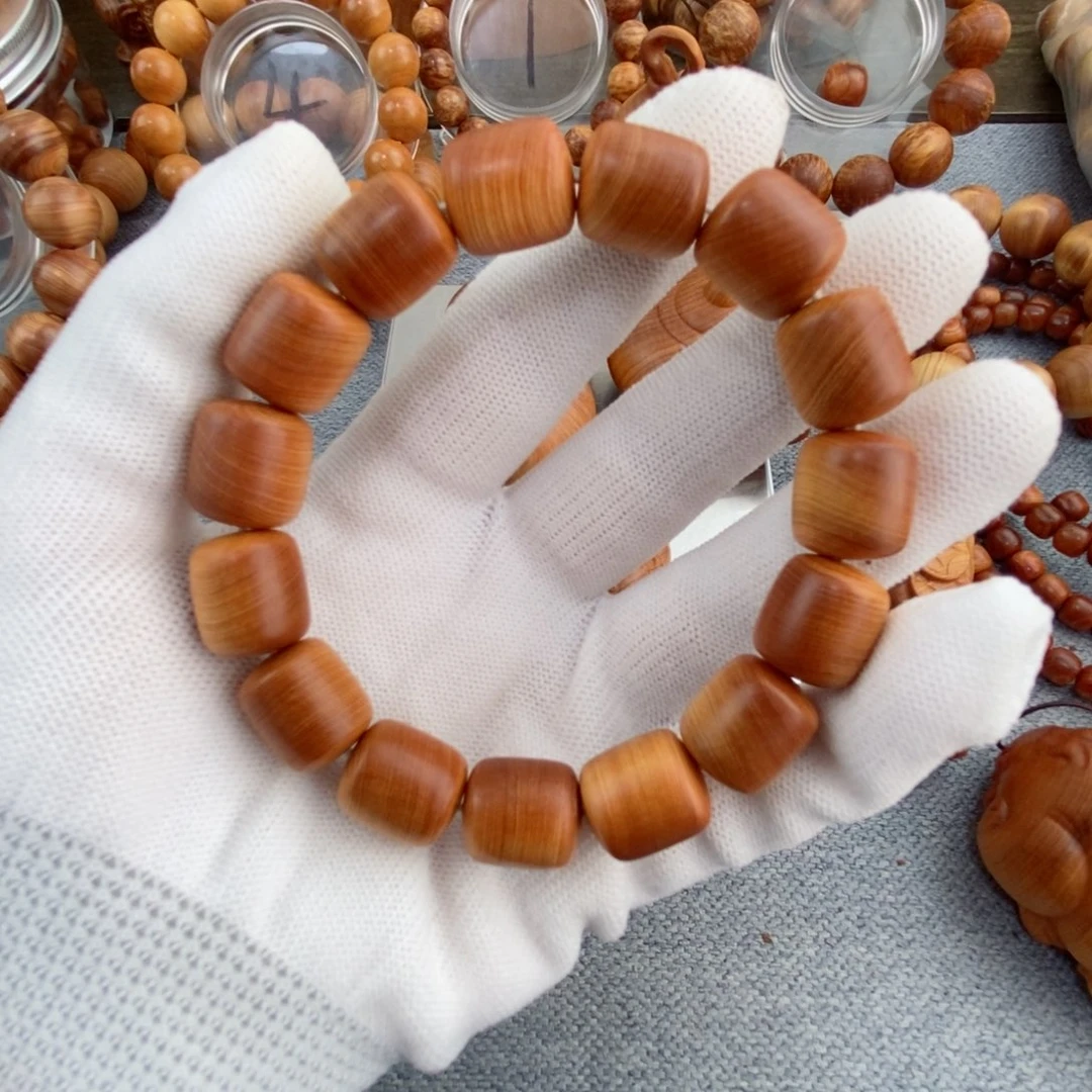 柏木无事牌1.3 1.5红油桶珠手串