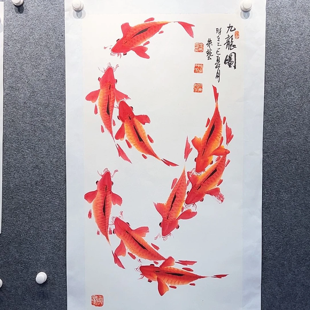 国画纯手绘画心原创