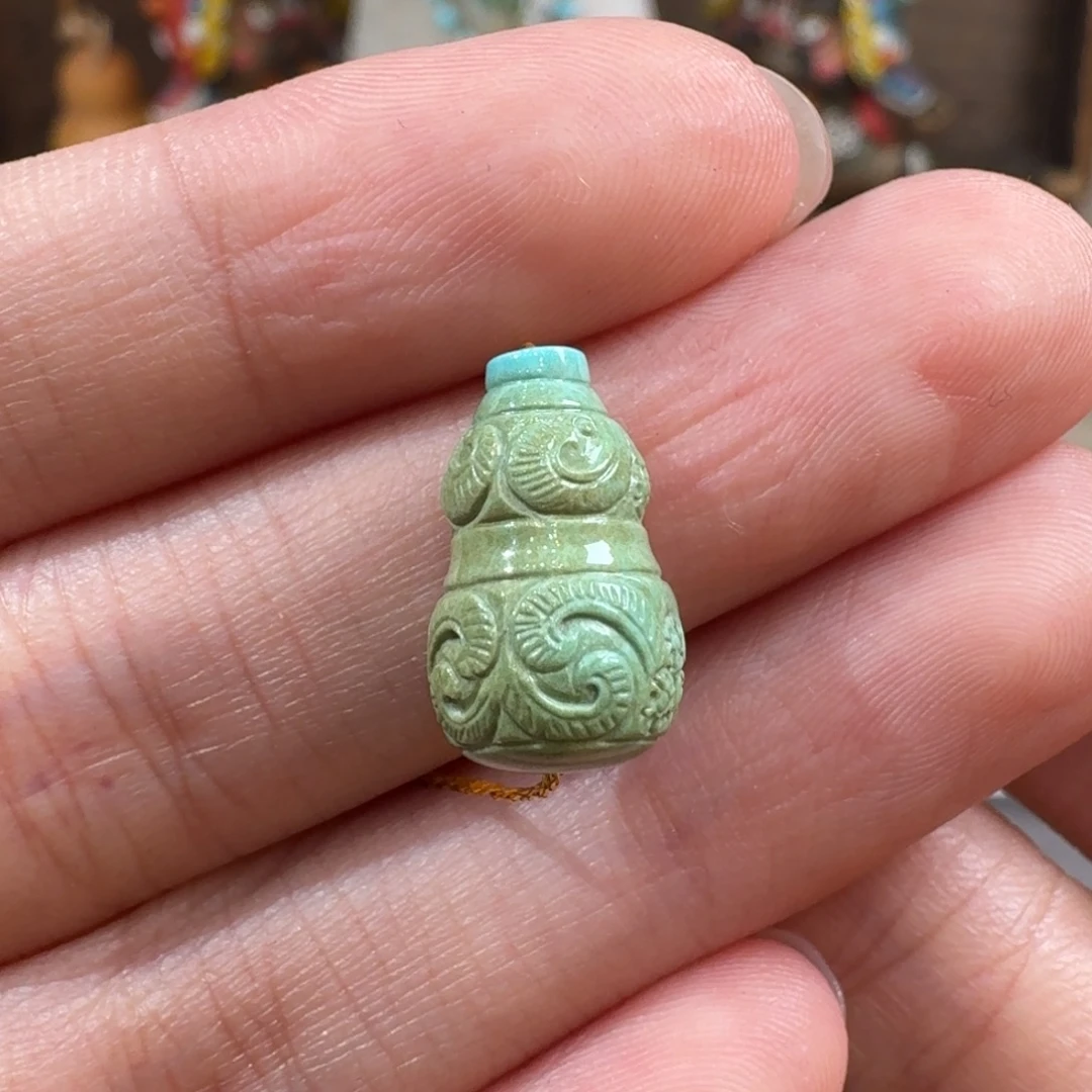 绿松石未镶嵌珠宝半成品葫芦配饰