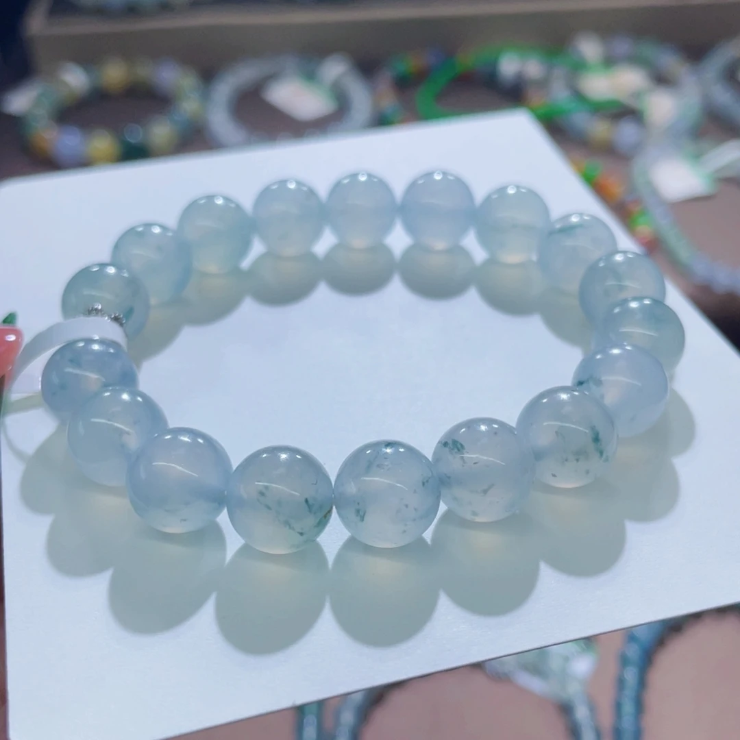 未镶嵌手链翡翠冰胶飘花卡10