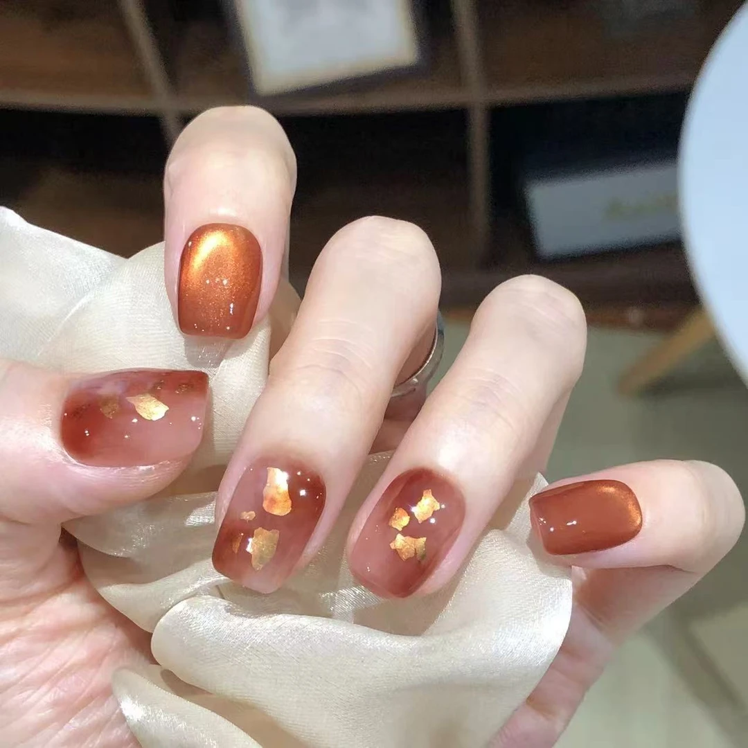 喵公子【砚秋】纯手工穿戴甲可拆卸美甲光疗甲
