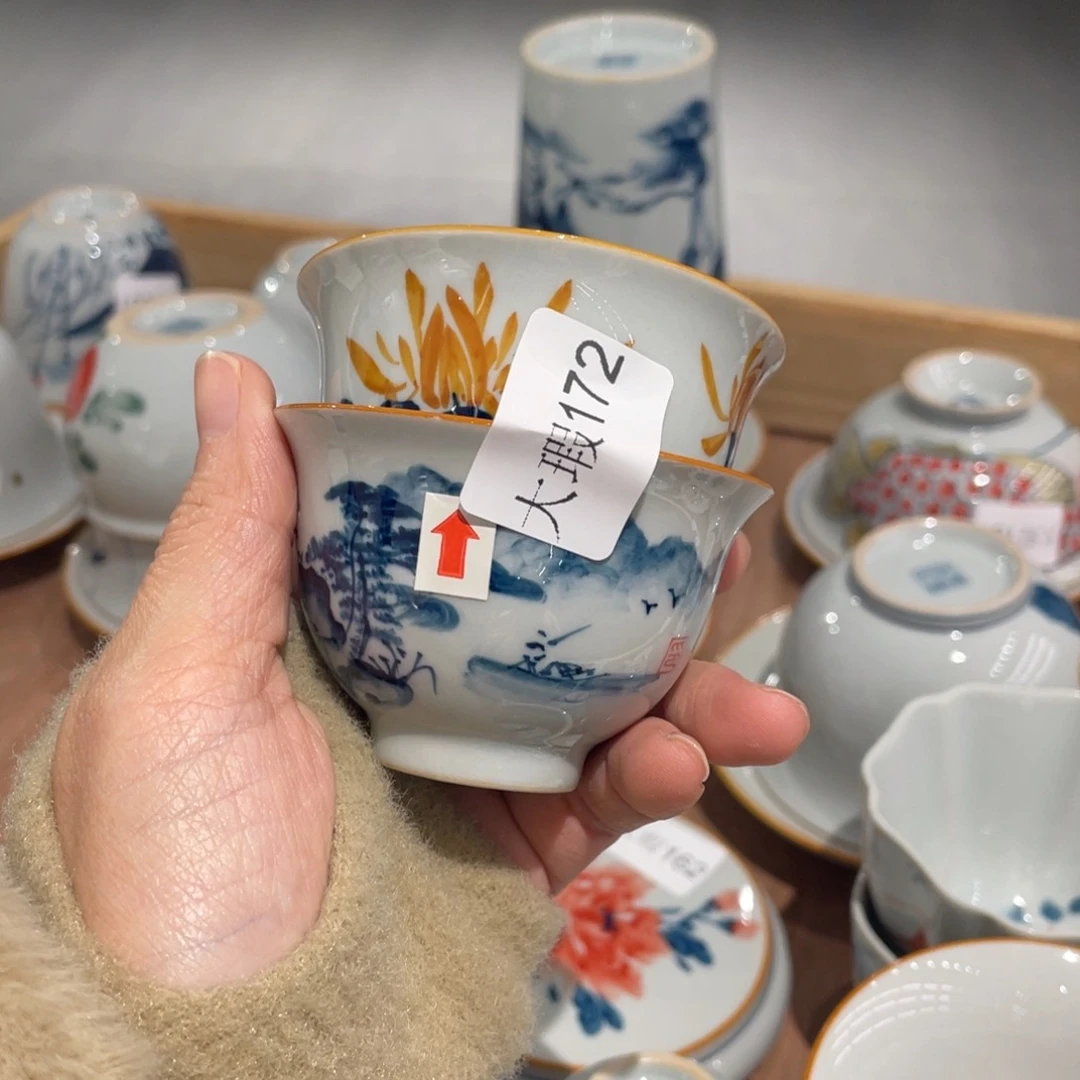 有瑕釉下彩纯手绘