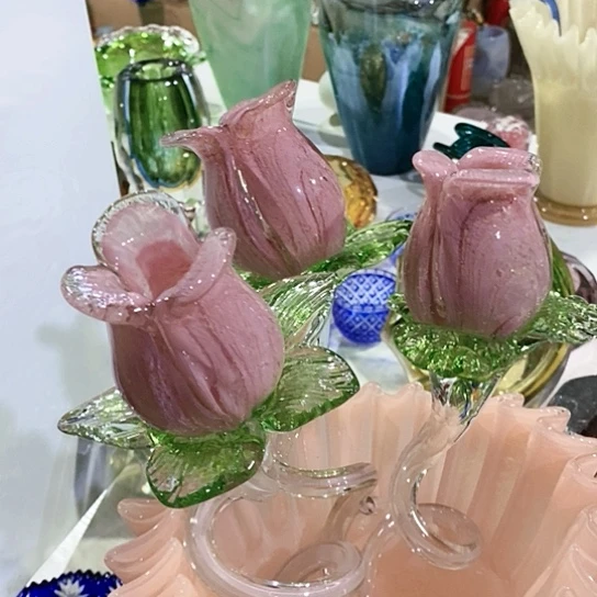 琉璃高度45厘米他们三玫瑰琉璃花