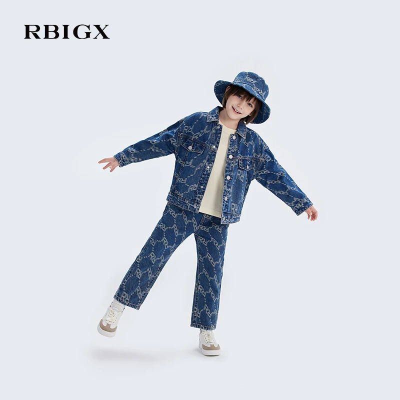 RBIGX瑞比克童装2025春季新款宽松版型百搭设计感潮流牛仔裤