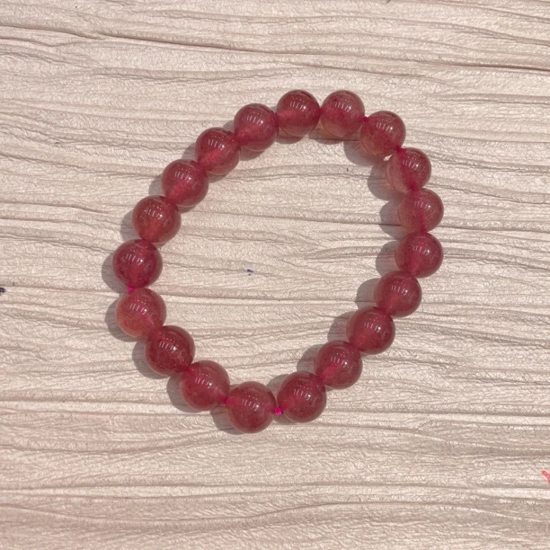 铜合金手链 11610 粉红色草莓 串 素圈