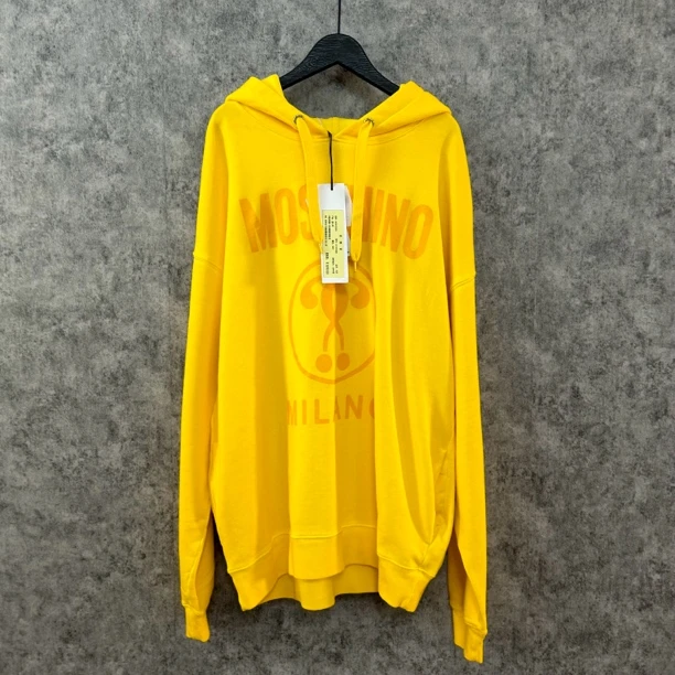 未使用 Moschino/莫斯奇诺 莫斯奇诺黄色连帽卫衣50码