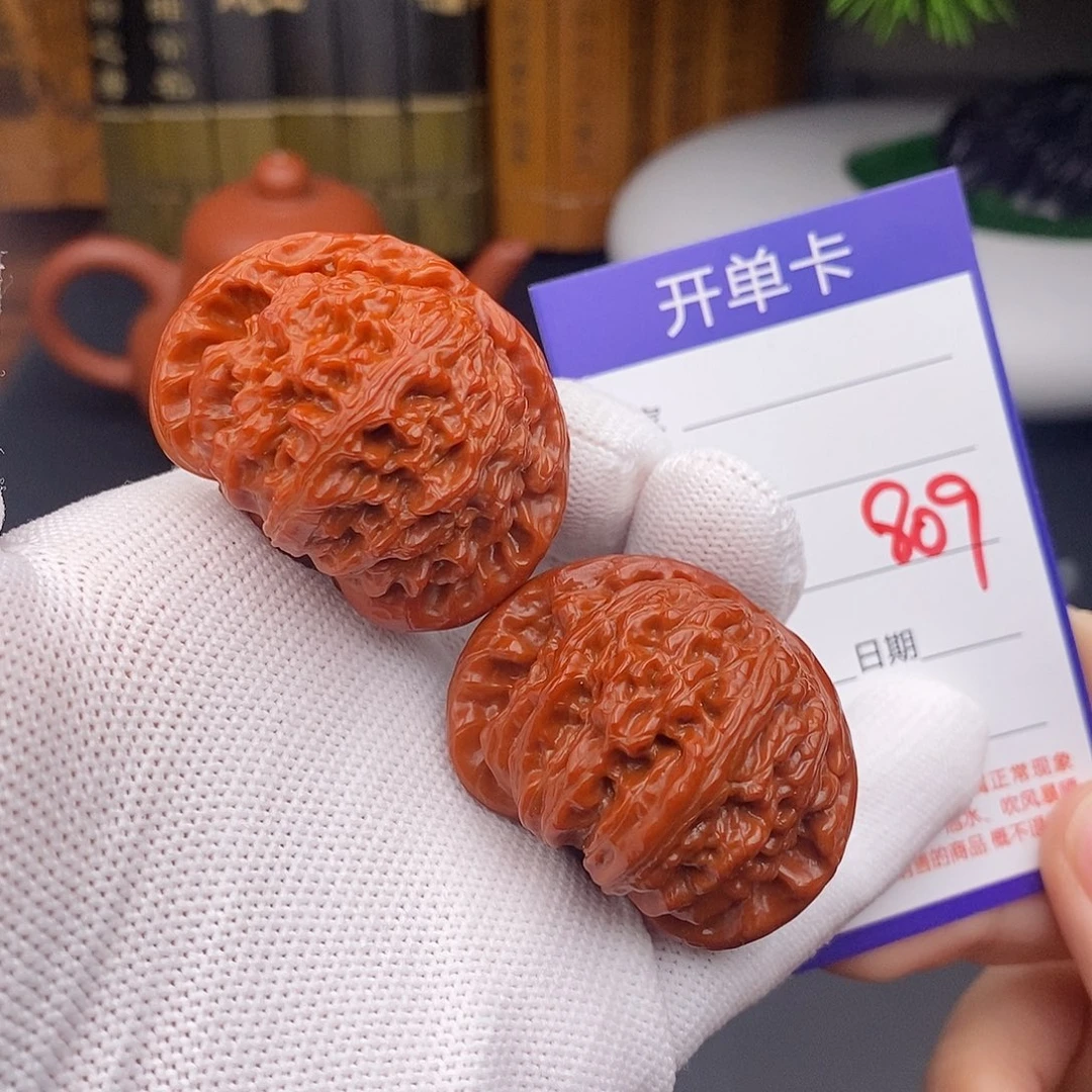 文玩核桃把件43闷白809