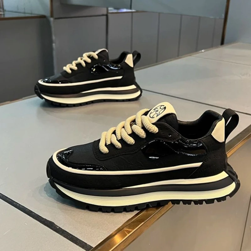 欧伦啄木鸟EUROTUCANO男鞋秋季新款厚底增高老爹鞋百搭皮面休闲鞋