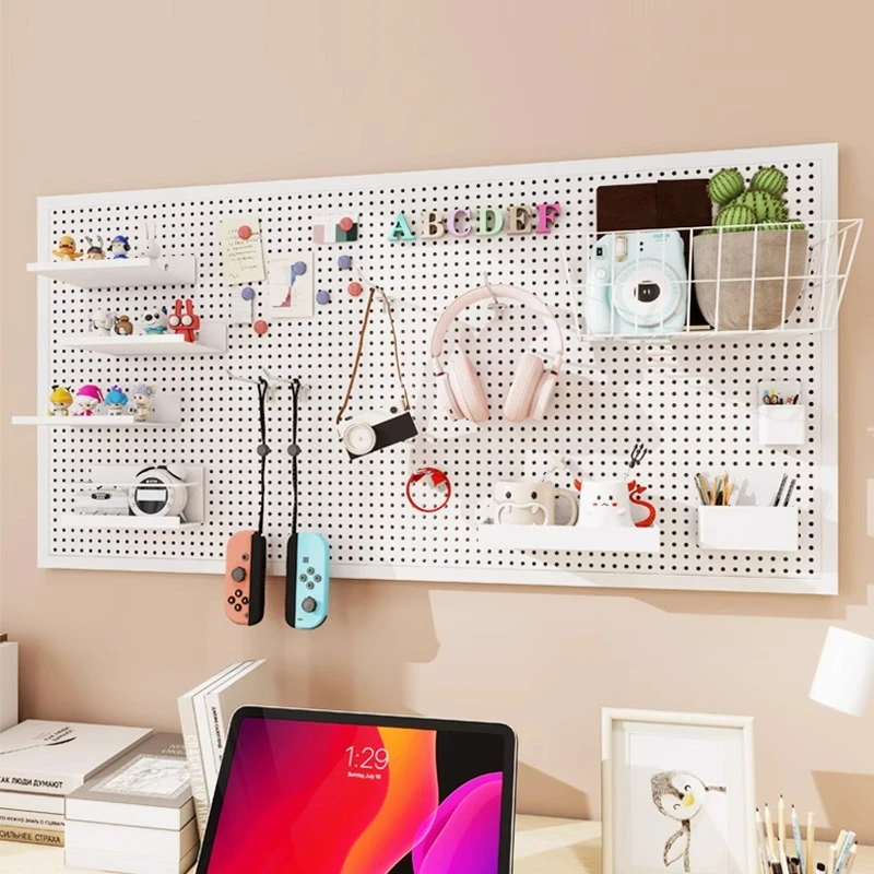洞洞板置物架创意书桌DIY多功能免打孔收纳架学生宿舍宿舍洞洞板